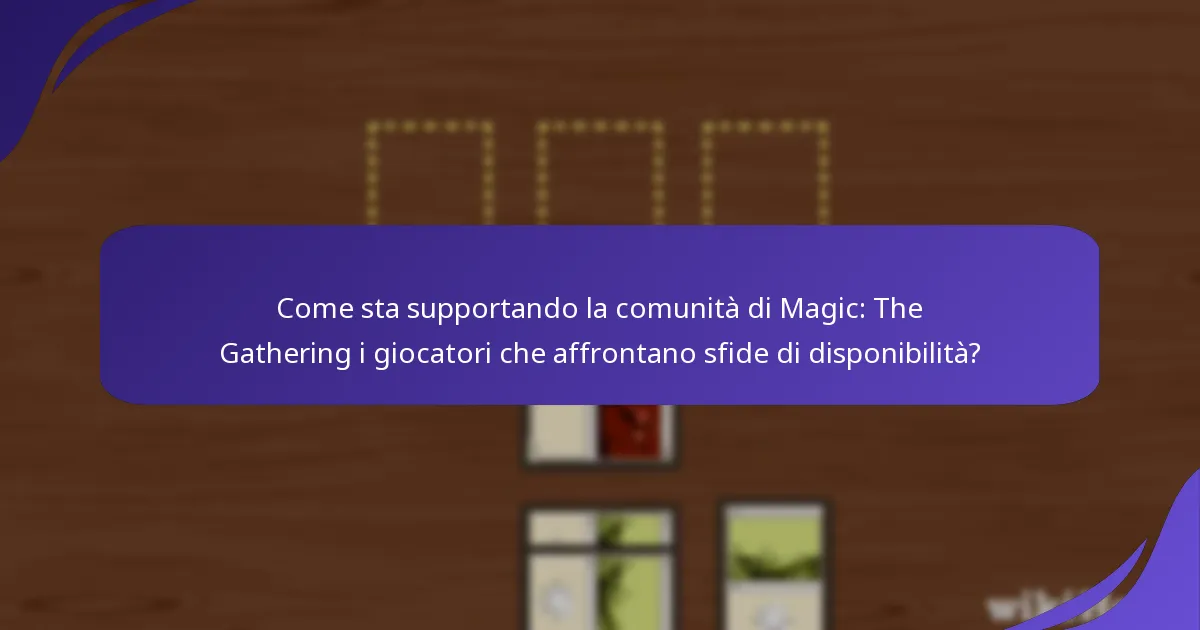Come sta supportando la comunità di Magic: The Gathering i giocatori che affrontano sfide di disponibilità?