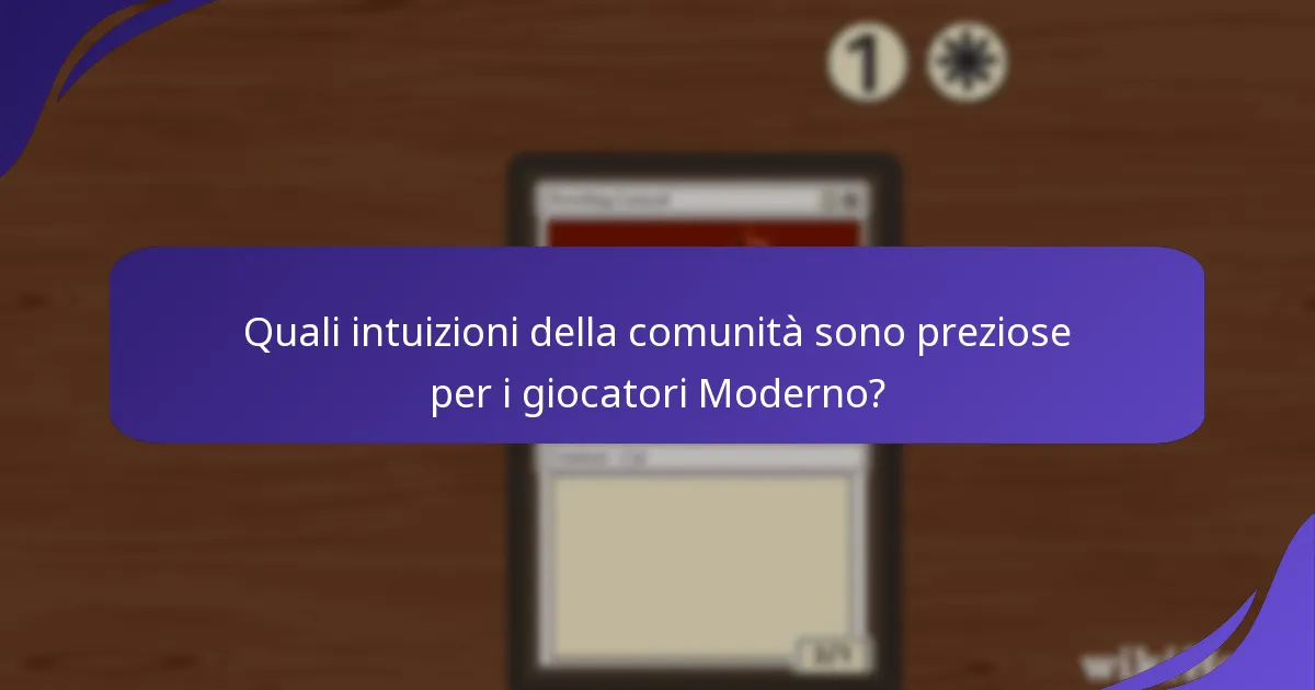 Quali intuizioni della comunità sono preziose per i giocatori Moderno?